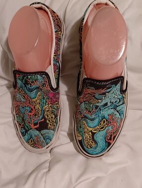 Vans Slip-On Loaferswith Multicolor Ocean Tentacle Print